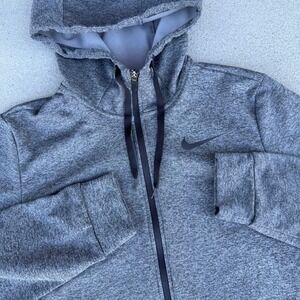 Nike Therma-FIT Full Zip Hoodie Men Medium Charcoal Grey Fleece Jacket